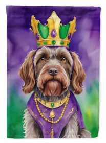 Wirehaired Pointing Griffon King of Mardi Gras House Flag Large Porch Sleeve Pole Decorative Outside Yard Banner Artwork Wall Hanging, Polyester (Default: Default)