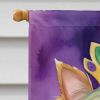 Yorkshire Terrier King of Mardi Gras House Flag Large Porch Sleeve Pole Decorative Outside Yard Banner Artwork Wall Hanging, Polyester, House Size