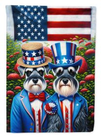 All American Schnauzer House Flag Large Porch Sleeve Pole Decorative Outside Yard Banner Artwork Wall Hanging, Polyester, House Size, Multicolor (Default: Default)