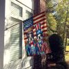 All American Boston Terrier House Flag Large Porch Sleeve Pole Decorative Outside Yard Banner Artwork Wall Hanging, Polyester, House Size, Multicolor