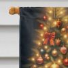 Corgi and Santa Claus House Flag Large Porch Sleeve Pole Decorative Outside Yard Banner Artwork Wall Hanging, Polyester, House Size, Multicolor