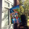 All American Chinese Crested House Flag Large Porch Sleeve Pole Decorative Outside Yard Banner Artwork Wall Hanging, Polyester, House Size, Multicolor