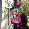 Hippie Animal Goat House Flag Large Porch Sleeve Pole Decorative Outside Yard Banner Artwork Wall Hanging, Polyester, House Size, Multicolor