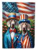 All American Weimaraner House Flag Large Porch Sleeve Pole Decorative Outside Yard Banner Artwork Wall Hanging, Polyester, House Size, Multicolor