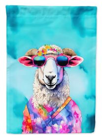 Hippie Animal Sheep House Flag Large Porch Sleeve Pole Decorative Outside Yard Banner Artwork Wall Hanging, Polyester, House Size, Multicolor (Default: Default)