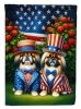 All American Pekingese House Flag Large Porch Sleeve Pole Decorative Outside Yard Banner Artwork Wall Hanging, Polyester, House Size, Multicolor