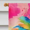 Hippie Animal Cockatoo House Flag Large Porch Sleeve Pole Decorative Outside Yard Banner Artwork Wall Hanging, Polyester, House Size, Multicolor