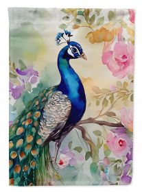 Peacock House Flag Large Porch Sleeve Pole Decorative Outside Yard Banner Artwork Wall Hanging, Polyester, House Size, Multicolor (Default: Default)