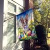 Boston Terrier Easter Egg Hunt House Flag Large Porch Sleeve Pole Decorative Outside Yard Banner Artwork Wall Hanging, Polyester, House Size