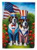 All American Saint Bernard House Flag Large Porch Sleeve Pole Decorative Outside Yard Banner Artwork Wall Hanging, Polyester, House Size, Multicolor