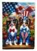 All American Papillon House Flag Large Porch Sleeve Pole Decorative Outside Yard Banner Artwork Wall Hanging, Polyester, House Size, Multicolor