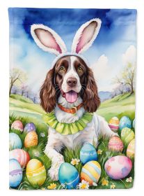 English Springer Spaniel Easter Egg Hunt House Flag Large Porch Sleeve Pole Decorative Outside Yard Banner Artwork Wall Hanging, Polyester, House Size (Default: Default)