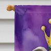 Whippet King of Mardi Gras House Flag Large Porch Sleeve Pole Decorative Outside Yard Banner Artwork Wall Hanging, Polyester, House Size, Multicolor