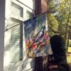 Pigeon House Flag Large Porch Sleeve Pole Decorative Outside Yard Banner Artwork Wall Hanging, Polyester, House Size, Multicolor