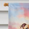 Staffordshire Bull Terrier Two Hearts House Flag Large Porch Sleeve Pole Decorative Outside Yard Banner Artwork Wall Hanging, Polyester, House Size