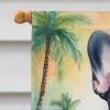 French Bulldog Luau House Flag Large Porch Sleeve Pole Decorative Outside Yard Banner Artwork Wall Hanging, Polyester, House Size, Multicolor