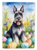 Schnauzer Easter Egg Hunt House Flag Large Porch Sleeve Pole Decorative Outside Yard Banner Artwork Wall Hanging, Polyester, House Size, Multicolor