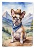 French Bulldog Cowboy Welcome House Flag Large Porch Sleeve Pole Decorative Outside Yard Banner Artwork Wall Hanging, Polyester, House Size