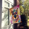 German Shepherd Hippie Dawg House Flag Large Porch Sleeve Pole Decorative Outside Yard Banner Artwork Wall Hanging, Polyester, House Size, Multicolor