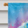 Old English Sheepdog Hippie Dawg House Flag Large Porch Sleeve Pole Decorative Outside Yard Banner Artwork Wall Hanging, Polyester, House Size