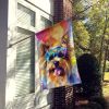 Yorkshire Terrier Hippie Dawg House Flag Large Porch Sleeve Pole Decorative Outside Yard Banner Artwork Wall Hanging, Polyester, House Size