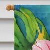 Hawaii Hawaiian Hibiscus in Watercolor House Flag Large Porch Sleeve Pole Decorative Outside Yard Banner Artwork Wall Hanging, Polyester, House Size