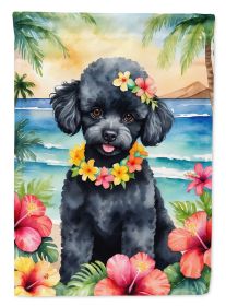 Black Poodle Luau Garden Flag Mailbox Flag Decorative Yard Flag Banner Outside Patio Artwork Yard Flower Beds, Garden Size, Multicolor (Default: Default)