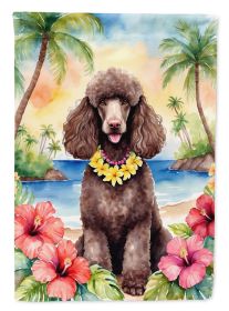 Chocolate Poodle Luau Garden Flag Mailbox Flag Decorative Yard Flag Banner Outside Patio Artwork Yard Flower Beds, Garden Size, Multicolor (Default: Default)