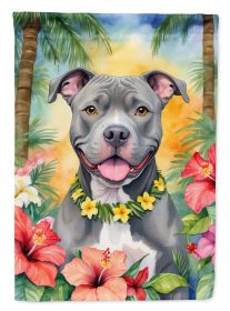 Pit Bull Terrier Luau Garden Flag Mailbox Flag Decorative Yard Flag Banner Outside Patio Artwork Yard Flower Beds, Garden Size, Multicolor (Default: Default)