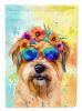 Cairn Terrier Hippie Dawg House Flag Large Porch Sleeve Pole Decorative Outside Yard Banner Artwork Wall Hanging, Polyester, House Size, Multicolor