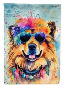 Chow Chow Hippie Dawg House Flag Large Porch Sleeve Pole Decorative Outside Yard Banner Artwork Wall Hanging, Polyester, House Size, Multicolor (Default: Default)