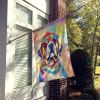 Mastiff Hippie Dawg House Flag Large Porch Sleeve Pole Decorative Outside Yard Banner Artwork Wall Hanging, Polyester, House Size, Multicolor