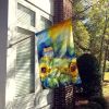 Sunflowers in Watercolor House Flag Large Porch Sleeve Pole Decorative Outside Yard Banner Artwork Wall Hanging, Polyester, House Size, Multicolor