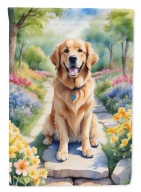 Golden Retriever Spring Path Garden Flag Mailbox Flag Decorative Yard Flag Banner Outside Patio Artwork Yard Flower Beds, Garden Size, Multicolor (Default: Default)