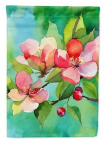 Arkansas Apple Blossom in Watercolor House Flag Large Porch Sleeve Pole Decorative Outside Yard Banner Artwork Wall Hanging, Polyester, House Size (Default: Default)