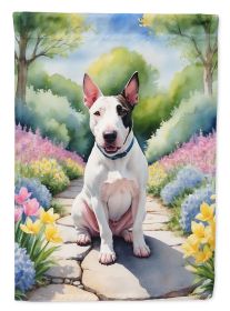 English Bull Terrier Spring Path Garden Flag Mailbox Flag Decorative Yard Flag Banner Outside Patio Artwork Yard Flower Beds, Garden Size, Multicolor (Default: Default)
