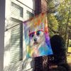 Westie Hippie Dawg House Flag Large Porch Sleeve Pole Decorative Outside Yard Banner Artwork Wall Hanging, Polyester, House Size, Multicolor