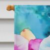 Orchids in Watercolor House Flag Large Porch Sleeve Pole Decorative Outside Yard Banner Artwork Wall Hanging, Polyester, House Size, Multicolor
