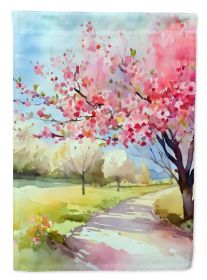 Michigan Apple Blossoms in Watercolor House Flag Large Porch Sleeve Pole Decorative Outside Yard Banner Artwork Wall Hanging, Polyester, House Size (Default: Default)