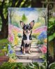 Chihuahua Spring Path Garden Flag Mailbox Flag Decorative Yard Flag Banner Outside Patio Artwork Yard Flower Beds, Garden Size, Multicolor