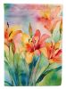 Lilies in Watercolor House Flag Large Porch Sleeve Pole Decorative Outside Yard Banner Artwork Wall Hanging, Polyester, House Size, Multicolor