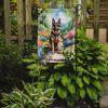 German Shepherd Spring Path Garden Flag Mailbox Flag Decorative Yard Flag Banner Outside Patio Artwork Yard Flower Beds, Garden Size, Multicolor