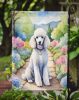 White Poodle Spring Path Garden Flag Mailbox Flag Decorative Yard Flag Banner Outside Patio Artwork Yard Flower Beds, Garden Size, Multicolor