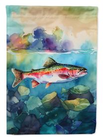 Rainbow Trout House Flag Large Porch Sleeve Pole Decorative Outside Yard Banner Artwork Wall Hanging, Polyester, House Size, Multicolor (Default: Default)