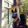 Scottish Terrier Hippie Dawg House Flag Large Porch Sleeve Pole Decorative Outside Yard Banner Artwork Wall Hanging, Polyester, House Size, Multicolor