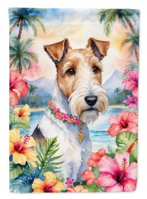Fox Terrier Luau Garden Flag Mailbox Flag Decorative Yard Flag Banner Outside Patio Artwork Yard Flower Beds, Garden Size, Multicolor (Default: Default)