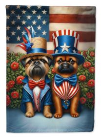 All American Brussels Griffon House Flag Large Porch Sleeve Pole Decorative Outside Yard Banner Artwork Wall Hanging, Polyester, House Size (Default: Default)