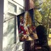 Cairn Terrier and Santa Claus House Flag Large Porch Sleeve Pole Decorative Outside Yard Banner Artwork Wall Hanging, Polyester, House Size