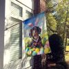 Dachshund Easter Egg Hunt House Flag Large Porch Sleeve Pole Decorative Outside Yard Banner Artwork Wall Hanging, Polyester, House Size, Multicolor
