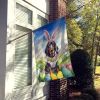 Black and Tan Coonhound Easter Egg Hunt House Flag Large Porch Sleeve Pole Decorative Outside Yard Banner Artwork Wall Hanging, Polyester, House Size